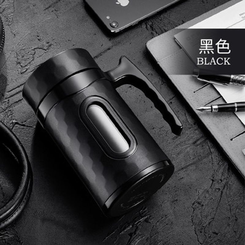 家用单层玻璃杯水杯男耐高温茶杯茶水分离塑玻外壳杯车载便携|undefined