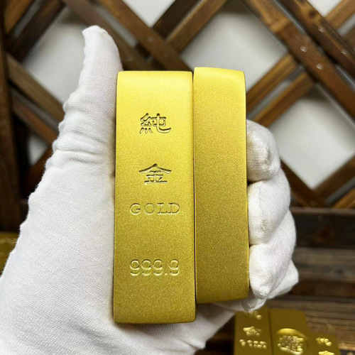Pure copper gold bar wealth-seeking ornaments solid brass gold bars gold brick simulation home living room God of Wealth Pixiu table supplies