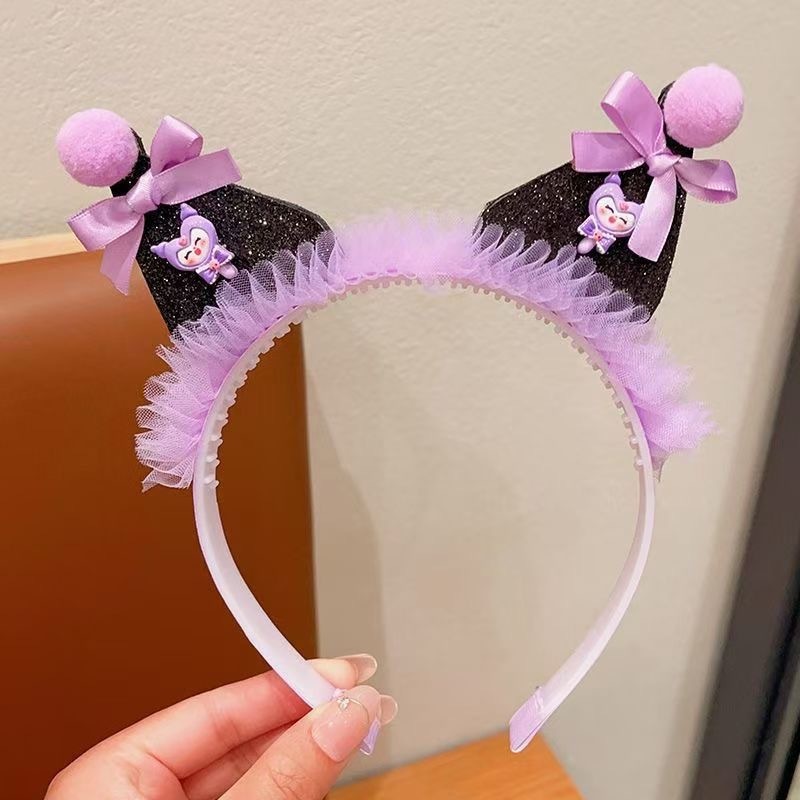 新しい女の子のクロミヘアバンドサンリオヘアピン子供用ヘアバンド小さな女の子のヘアプレスヘッドバンドは頭を締め付けず、滑り止めです|undefined