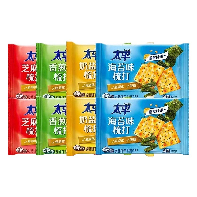 Печенье Taiping Soda 100 г * 24 пакета целая коробка соленая молочная соль лук аромат гребень печенье целая коробка оптом