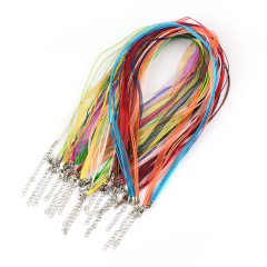 DIY手工絲帶項鍊蠟線項鍊掛墜項鍊飾品配件飾品配繩吊墜配鏈批發1