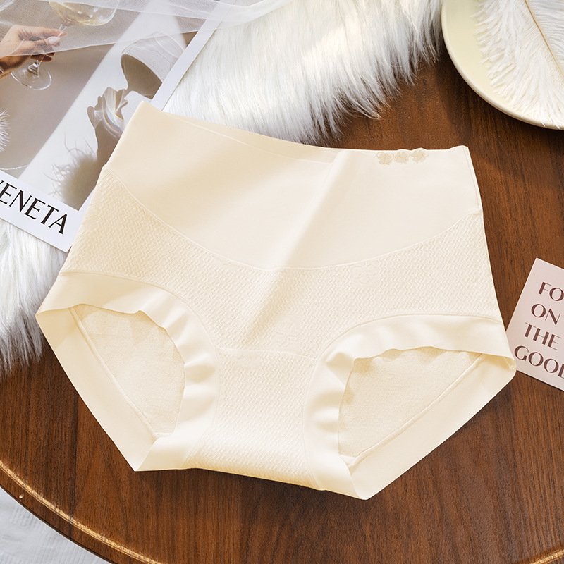 Ropa interior de algodón de gran tamaño entrepierna antibacteriana entrepierna larga 200 kg entrepierna de algodón de cintura alta trébol de cuatro hojas calzoncillos de algodón suave para mujer