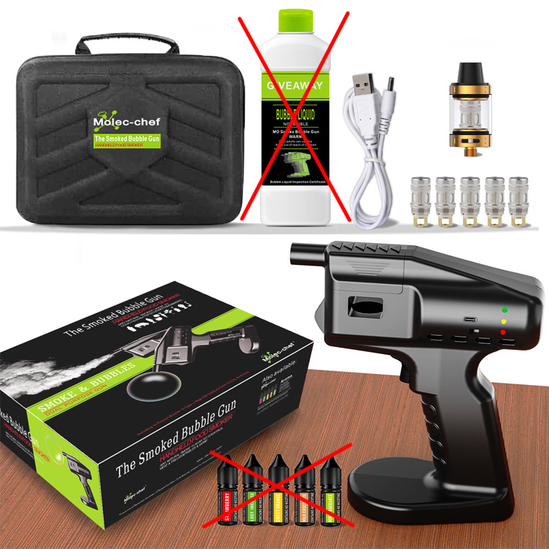 Espuma de alimentos molecular líquido vegetal burbuja líquido molecular burbuja de humo seco hielo cóctel explosión nuclear burbuja líquido