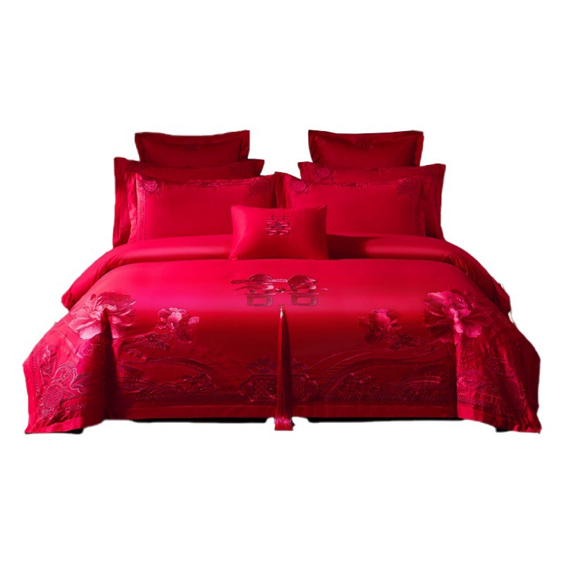 60S длинный бархатный хлопок высокого класса свадебный набор из четырех частей