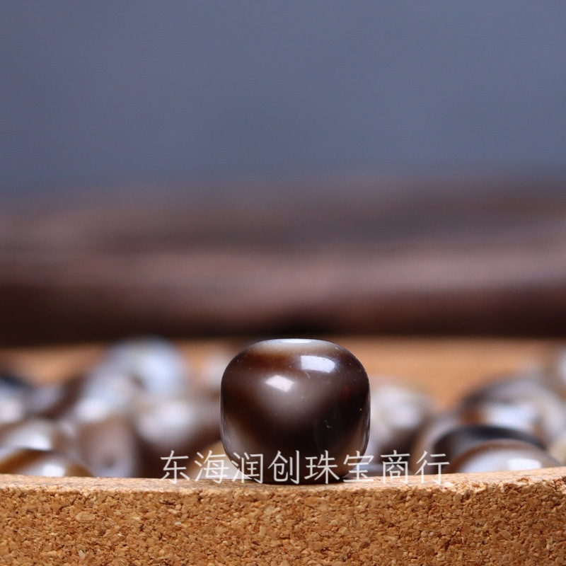 Natural Xizang-Style Tiger Tooth Dzi Agate Old Material Barrel Beads Accessories DIY Buddhist Bead Bracelet Necklace Pendant Spacer Beads