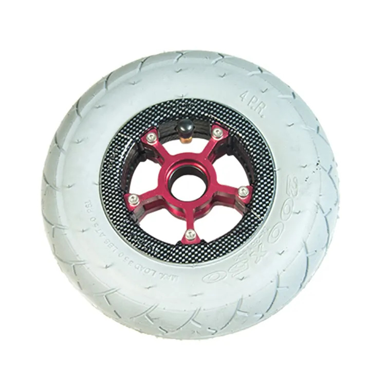 8寸200X50充气五星合金辐条轮毂山地滑板电动滑板车耐磨充气轮