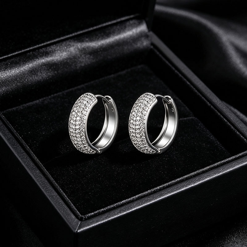 Xuping joyería estilo de moda europea y americana aretes exagerados doble fila brillante aretes de aretes de arroz de arroz pendientes de arroz transfronterizos aretes al por mayor