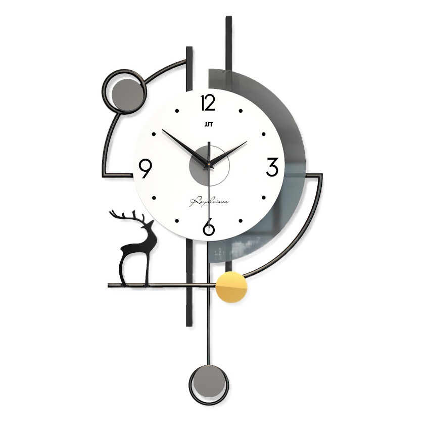 Reloj de lujo ligero moderno, reloj de pared, sala de estar, reloj creativo simple de alta gama, reloj decorativo de alto valor, pared colgante, sin perforación