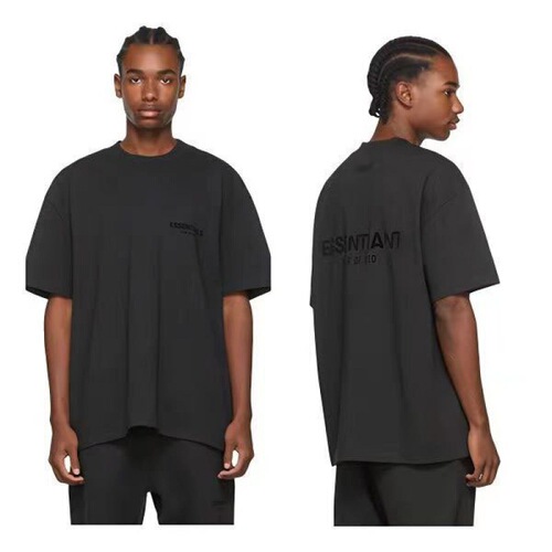 Cross-border pure cotton American-style short-sleeve men's and women's FOG trendy streetwear short-sleeve T-shirt with embroidered letters
