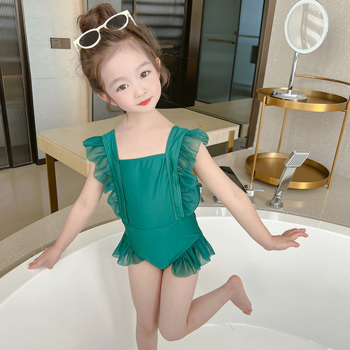 Children's swimwear 2024 new style girls' fashionable summer girls' swimsuit one-piece swimsuit quick-drying baby girl bath skirt
