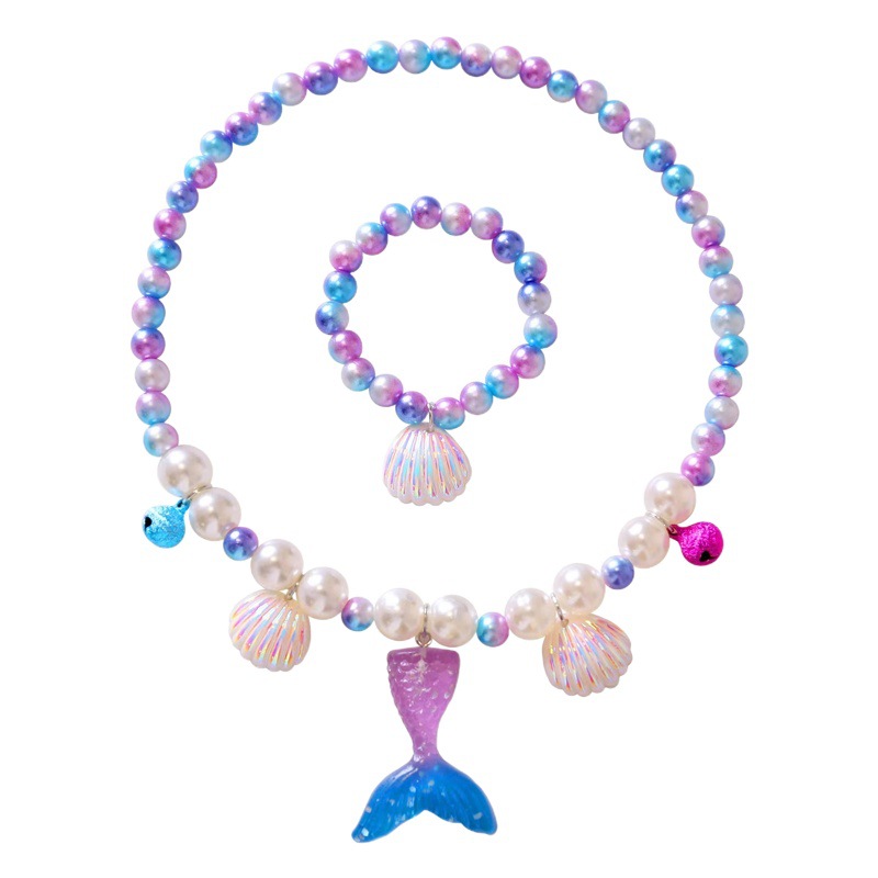 Princesa niña Niña Accesorios de joyería sirena cola Shell collar pulsera traje niños niña joyería