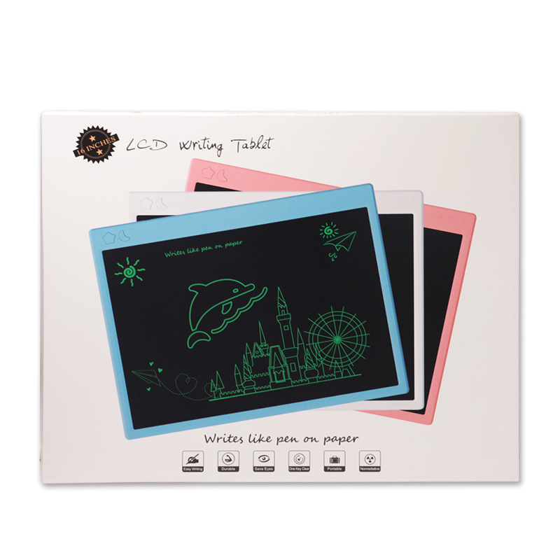 液晶写字板16寸儿童画板可充电液晶画板彩色手绘板光能黑板手写板