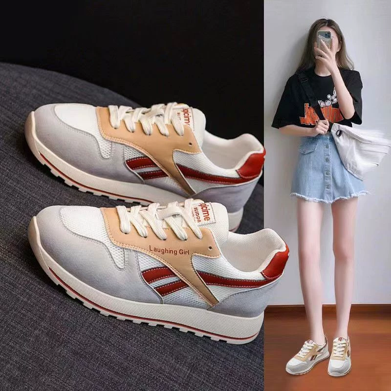 [Взрывная модель] Легкая беговая обувь 2024 новая летняя дышащая спортивная повседневная обувь женская дикая плоская белая обувь