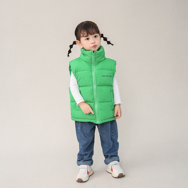 Chaleco de algodón de pluma para niños otoño y invierno ropa de abrazadera de caballo para bebés invierno grueso chaleco de hombro chaleco