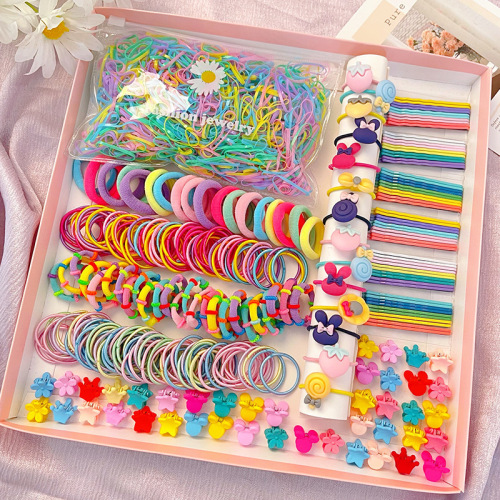Shopee's new creative simple and stylish children's disposable hair ties, affordable children's colorful elastic bands for wholesale