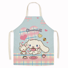 Cute dog cartoon cute adult anti-fouling sleeveless apron work clothes home kitchen cooking baking apron cleaning
