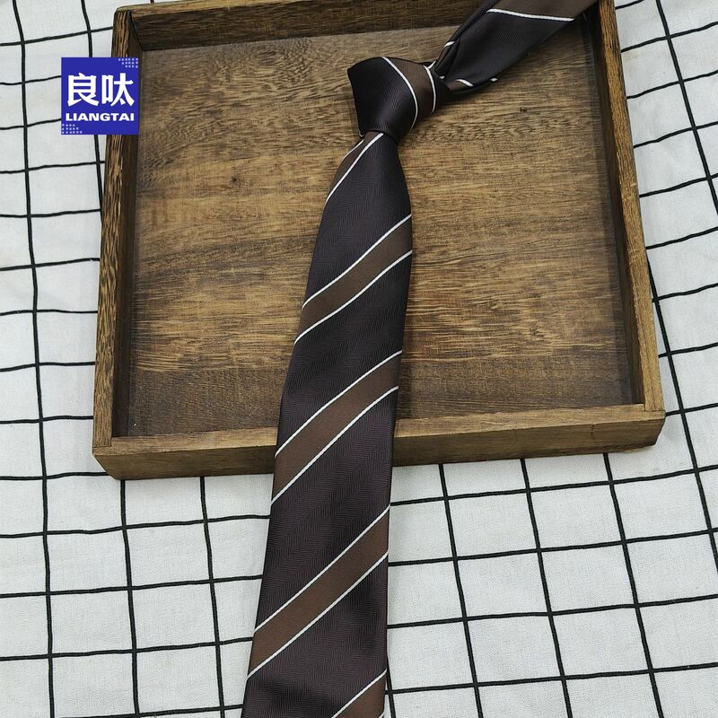 两用咖啡条纹腰带配牛仔裤美式复古小众领带设计宽松休闲男女neck|undefined