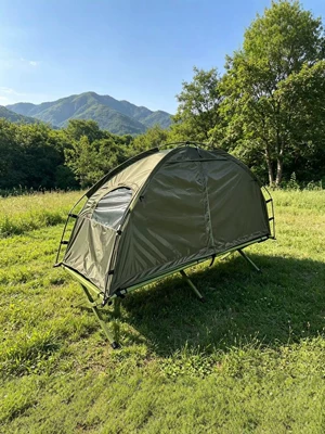 Outdoor Folding Camping Tent, Portable Single-Person Sunshade Mosquito Net, Army Green, Quick Setup (Avtomobil dam çadırları) - army-green-without-bed-1