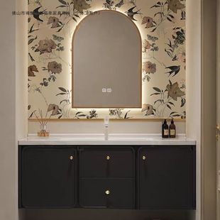 美法式智能浴室櫃現代輕奢洗手池洗臉盆櫃復古衛生間洗漱台衛浴櫃