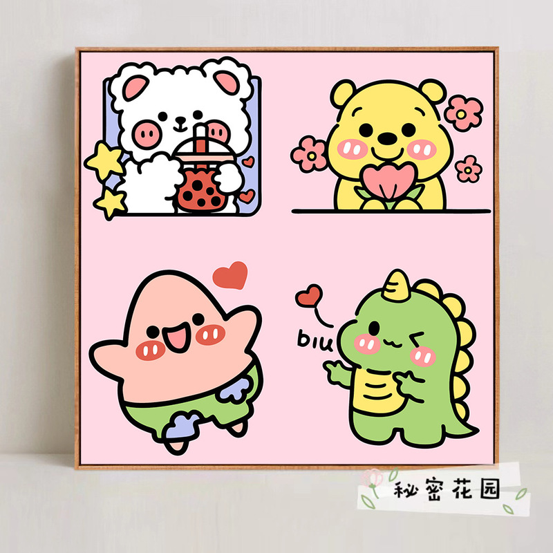 スポンジ・ボブ デジタル油絵 DIY 漫画アニメ 子供向け 手塗り装飾画 置物 環境に優しい|undefined
