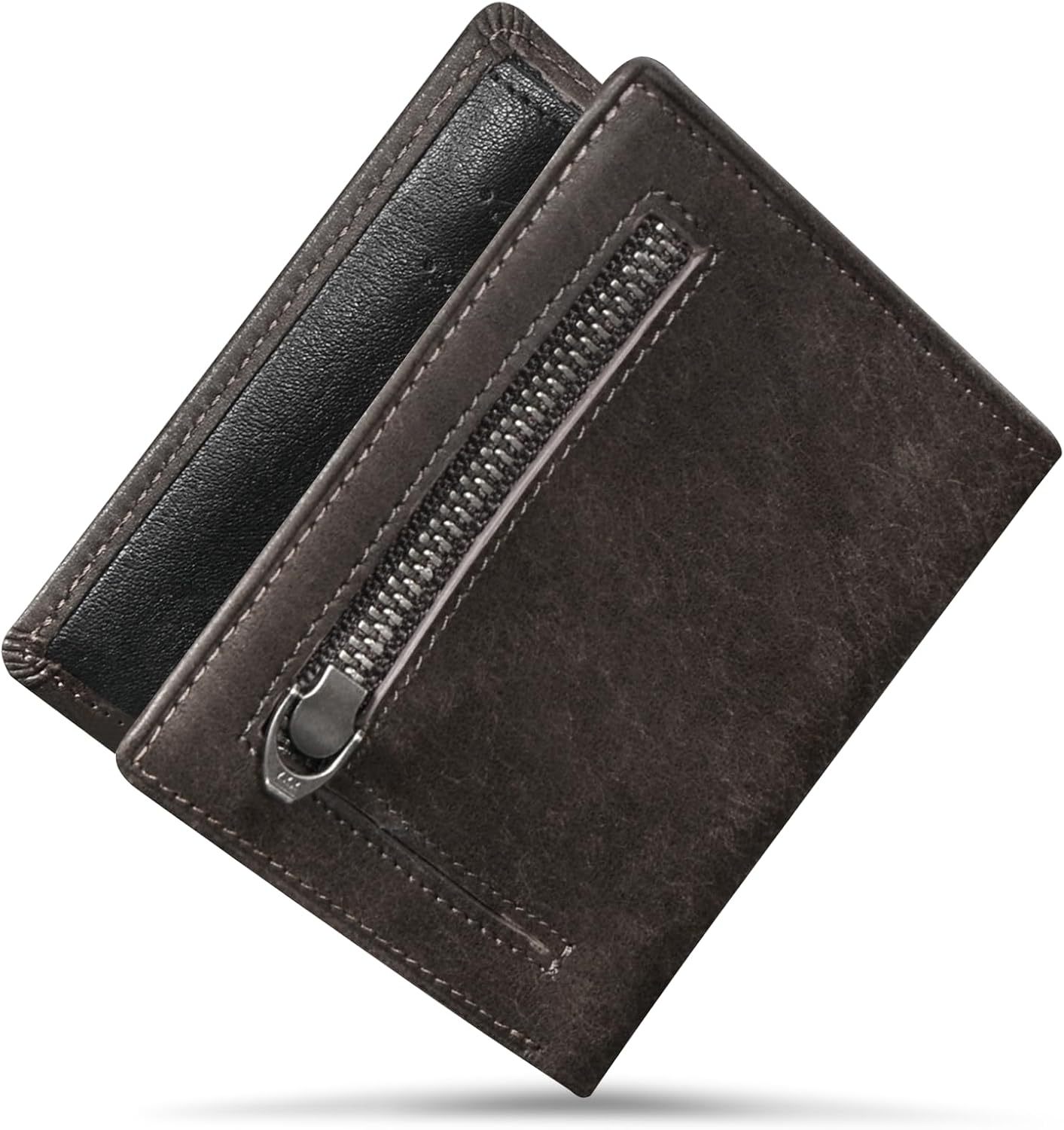 Amazon RFID anti-damagnetizado billetera multifuncional anti-desgaste, doble doble billetera japonesa para hombres