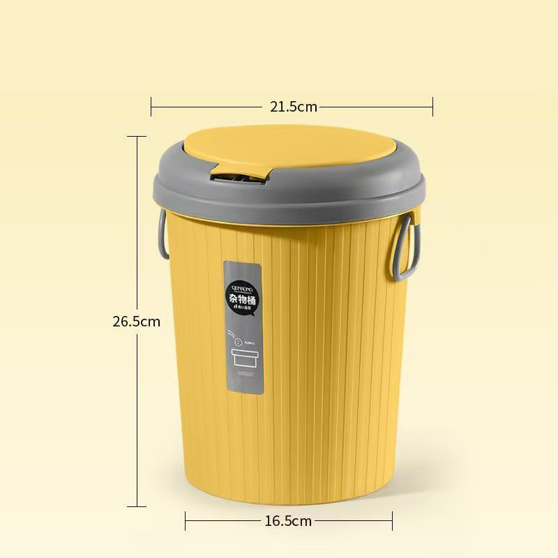 Cubo de basura con tapa a presión de plástico para el hogar image 14