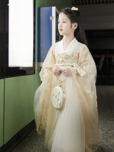 Little Girl's Super Immortal Hanfu 2024 New Spring and Autumn Children's Chinese Style Tang Suit Ruqun Ancient Style Hanfu