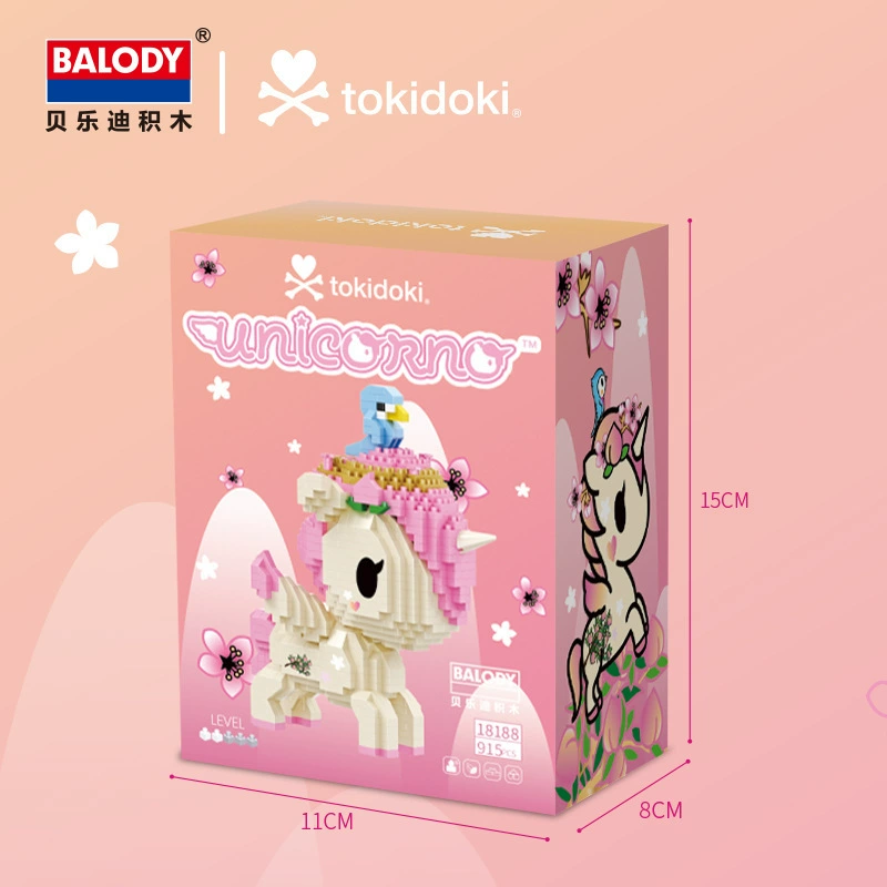 Балоди/Беледи подлинно авторизованный единорог Tokidoki совместная модель микро-гранулирующий пазл сборка конструктор