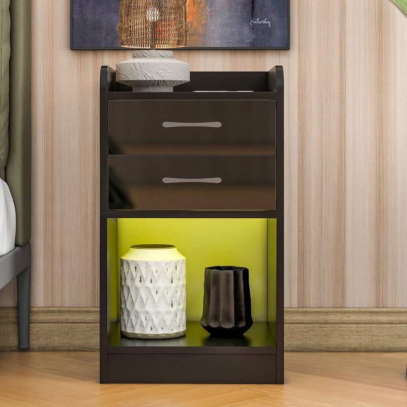 Hogar moderno minimalista mesita de noche cama y desayuno de alquiler multi-capa de almacenamiento gabinete sofá dormitorio recargable mesita de noche
