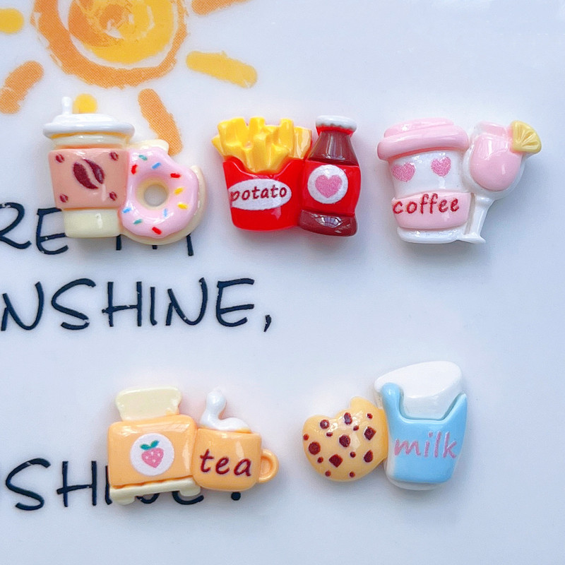 New Food and Play Creative Matching French Fries Coke Milk Tea Coffee Donut Biscuits Hairpin Haircord Resin Accessories New Food and Play Creative Matching French Fries Coke Milk Tea Coffee Donut Biscuits Hairpin Haircord Resin Accessories