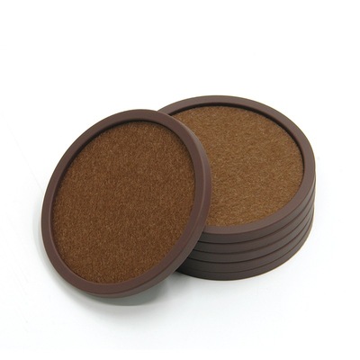 Amazon Copyright product Liin circular Solid Felt cloth water uptake printing PVC Soft glue Good-looking felt Coaster