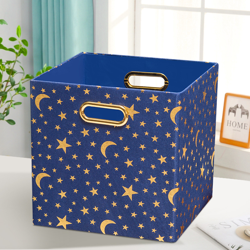 条纹收纳箱涤纶纺整理箱棉被储物折叠布艺大号袋有盖家用批发代发