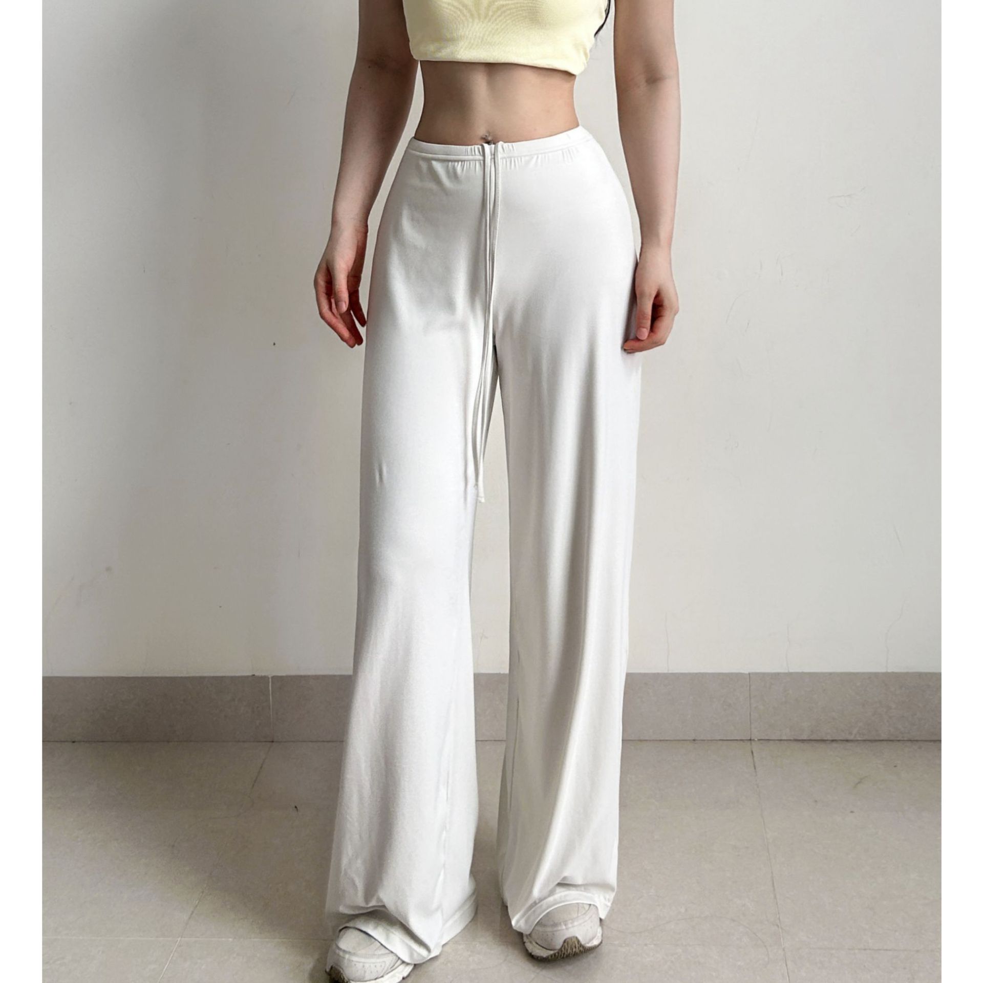 Cooling Glutinous Rice Pants Sports Pants Straight Loose Women's Wide-Leg Casual Drape Stretch Yoga Fitness Long Pants 1765