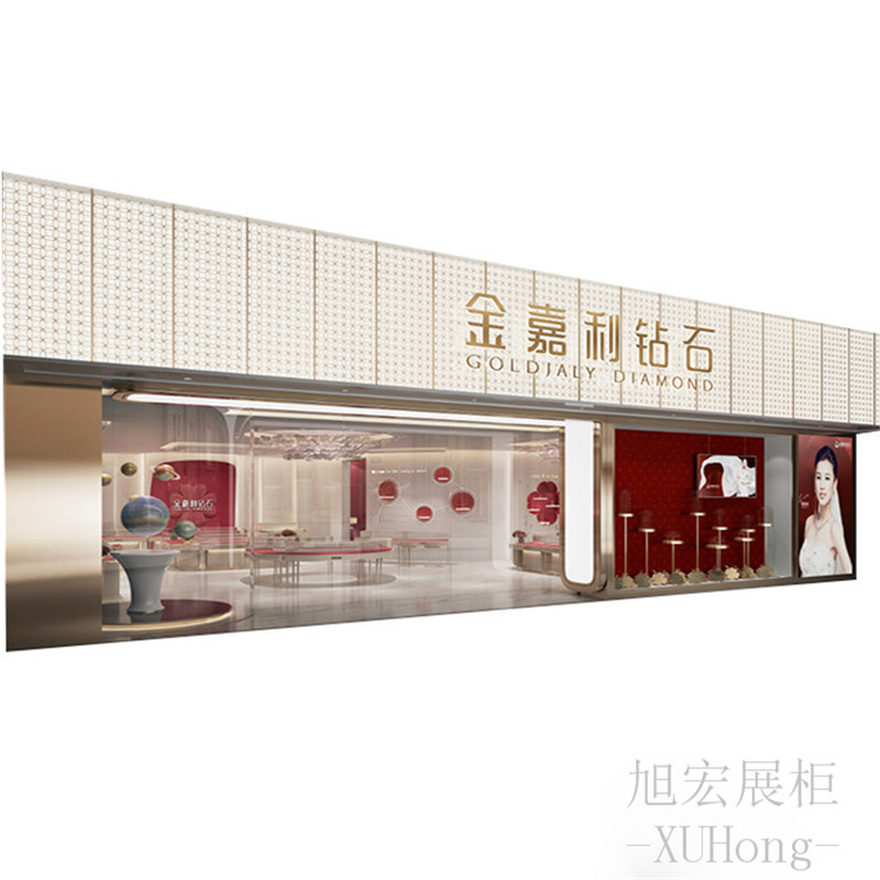 厂家优惠定制黄金珠宝展示柜 环形饰品展柜 珍贵红宝石异型陈列台
