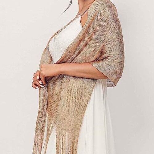 Cross-border Amazon best-selling gold and silver wire split dress sunshade shawl stylish versatile popular bikini casual scarf
