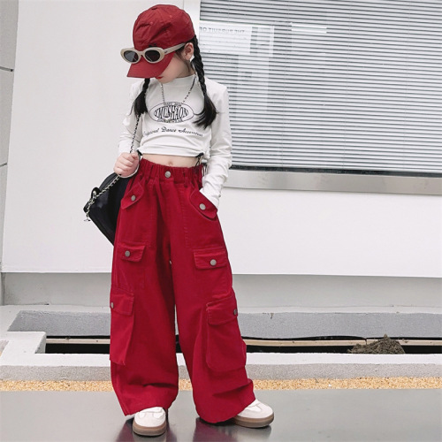Women's Set Autumn  New Children's Internet Famous Streetwear Work Pants Casual Long Sleeve T-Shirt Two-Piece Stylish
