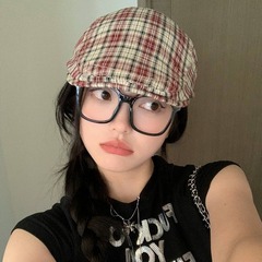 前進帽子のレトロな格子縞の日本の画家の帽子の女性の大きい頭の周りの英倫風の百合の子供の帽子の薄い八角の帽子の潮を報告します。