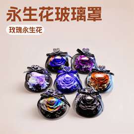 云南昆明永生花成品玻璃罩摆件小爱心 双开门 随机款式 送女朋