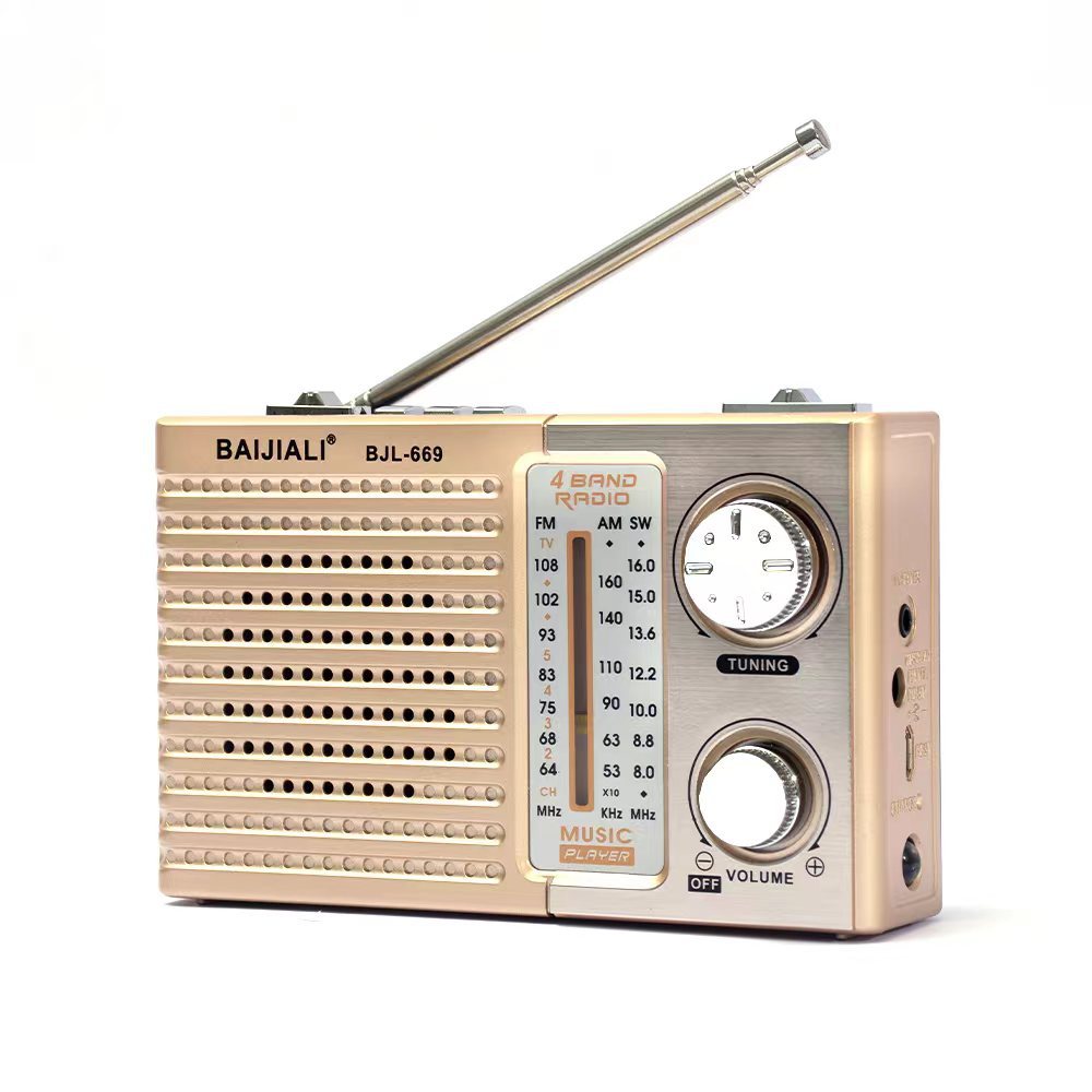 Exportación de radio multibanda europea y americana para personas mayores radiodifusión portátil semiconductor bluetooth tarjeta de carga iluminación