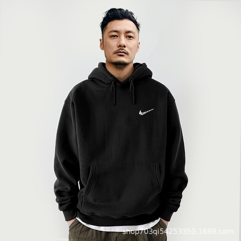 중국면 380g 두껍게 기모 스웨터 남성 가을과 겨울 후드 스웨터 긴소매 무거운 애니메이션 청소년 패션 브랜드 코트