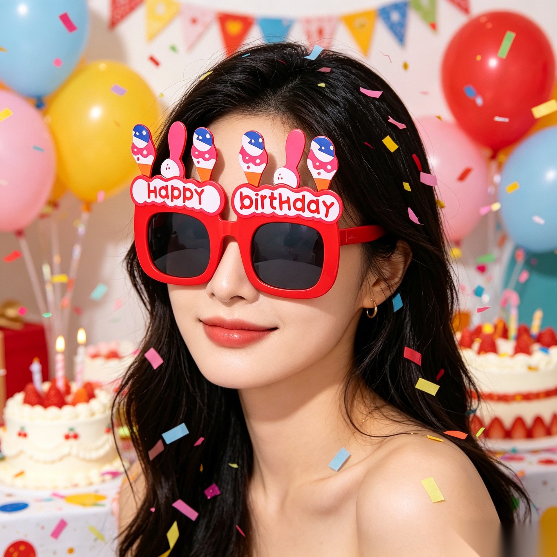 Cumpleaños temático fiesta gafas extrañas feliz cumpleaños pastel vela gafas de diseño de cumpleaños accesorios de fotos