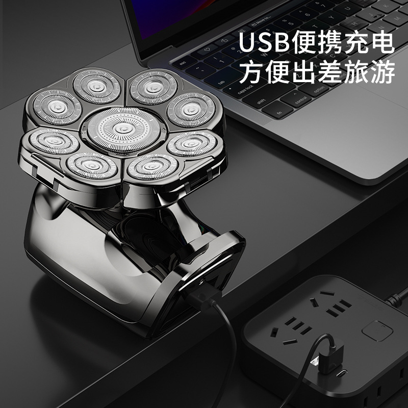 Cross-border 8D multifunción máquina de afeitar eléctrica para hombres cortadora de cabello máquina de afeitar eléctrica barba cuchillo maquinilla de afeitar cabeza calva