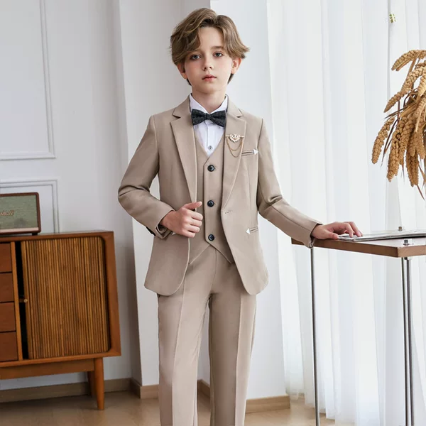 Children's Suit Boy's British Gentleman Suit Boy's Birthday Flower Girl's Wedding Dress Piano Host Dress