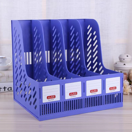 Office supplies plastic four-part file rack desktop storage information file frame stationery multi-function file column