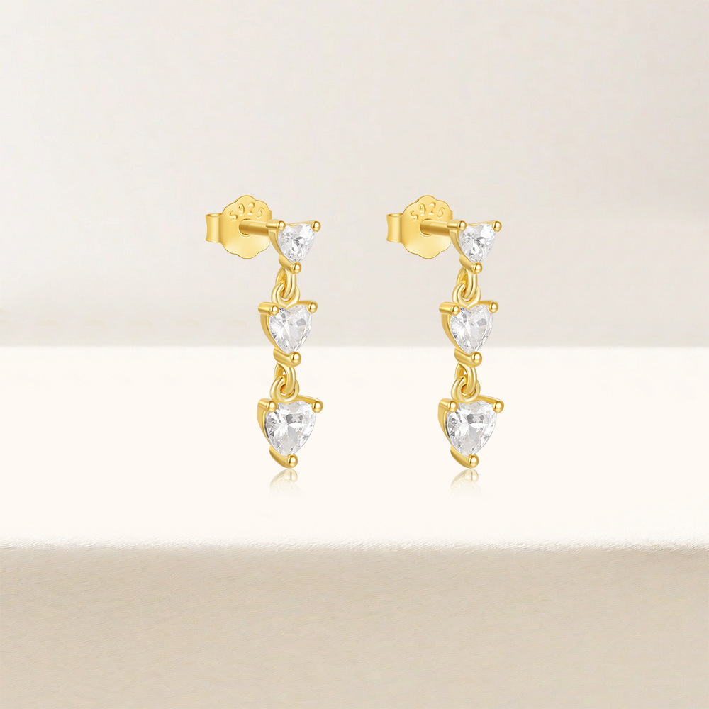 4g Weight 925 Sterling Silver Ear Needle Material Zircon Inlay Material Ear Studs Classification 1 Pair Quantity Holiday, Travel, Daily Occasion 925 Sterling Silver Material Geometric Pattern Women's Gender Tassel, Plating Design Simple Style Style 1 Pair 925 Sterling Silver Zircon Geometric Ear Studs 10