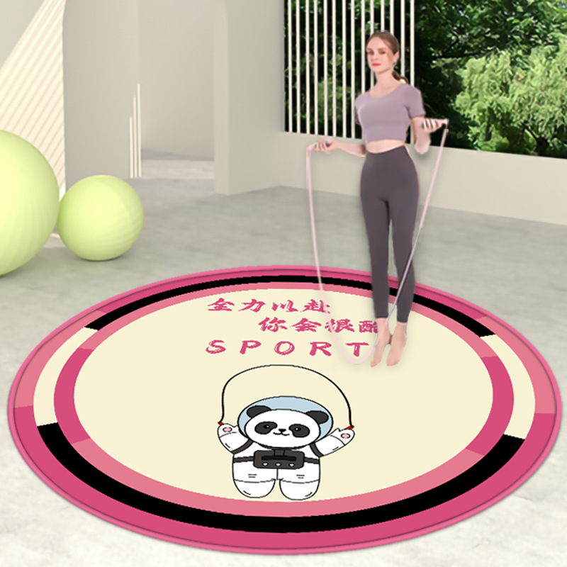둥근 공간 팬더 로프 건너 뛰는 핑크