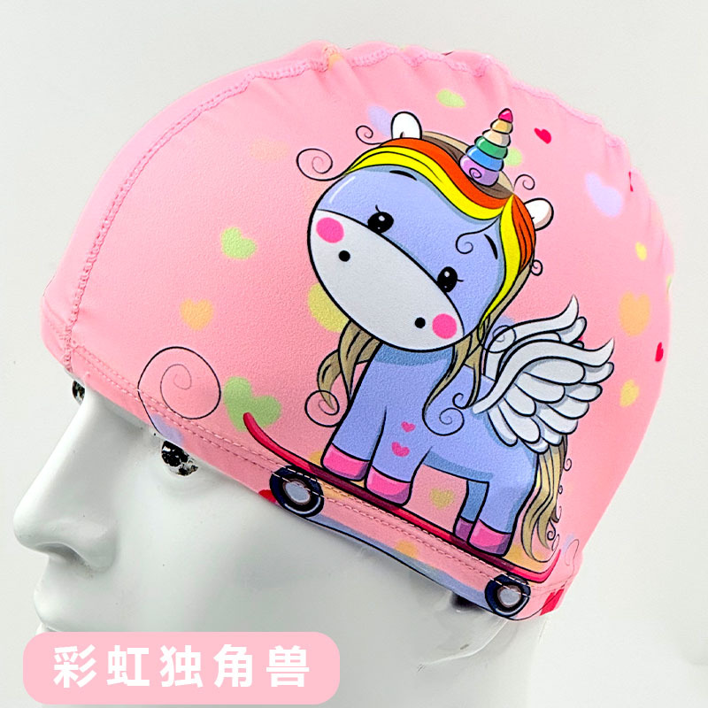 Gorro de natación al por mayor Gorro de natación de tela unisex Gorro de natación de secado rápido con estampado de aguas termales para niños adultos