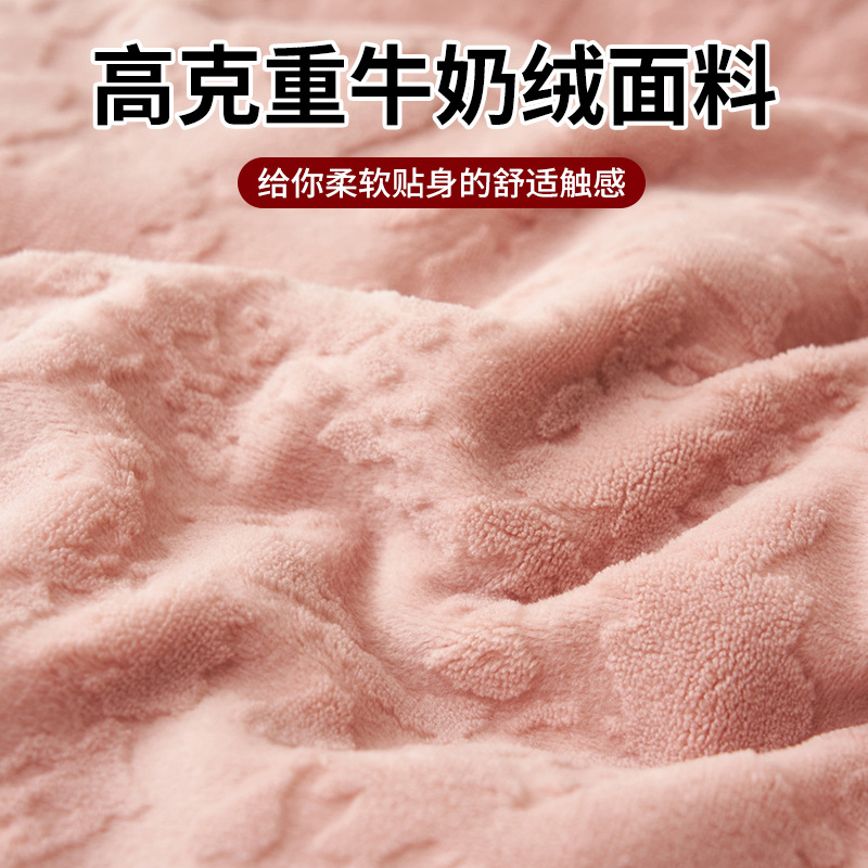 Otoño e invierno engrosado tallado cama de terciopelo de coral flanela colchón sábanas de cama cama de tres piezas