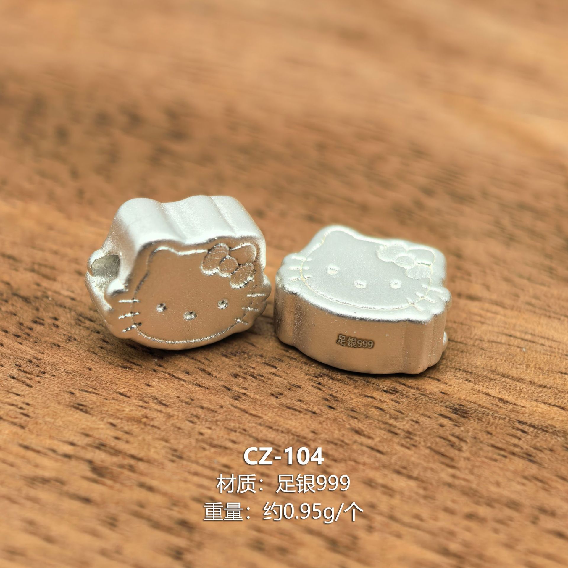 Pure Silver 999 Hello Kitty Fortune Beads My Melody Spacer Beads Handmade String DIY Jewelry Accessories Pure Silver Kt Cat Loose Beads