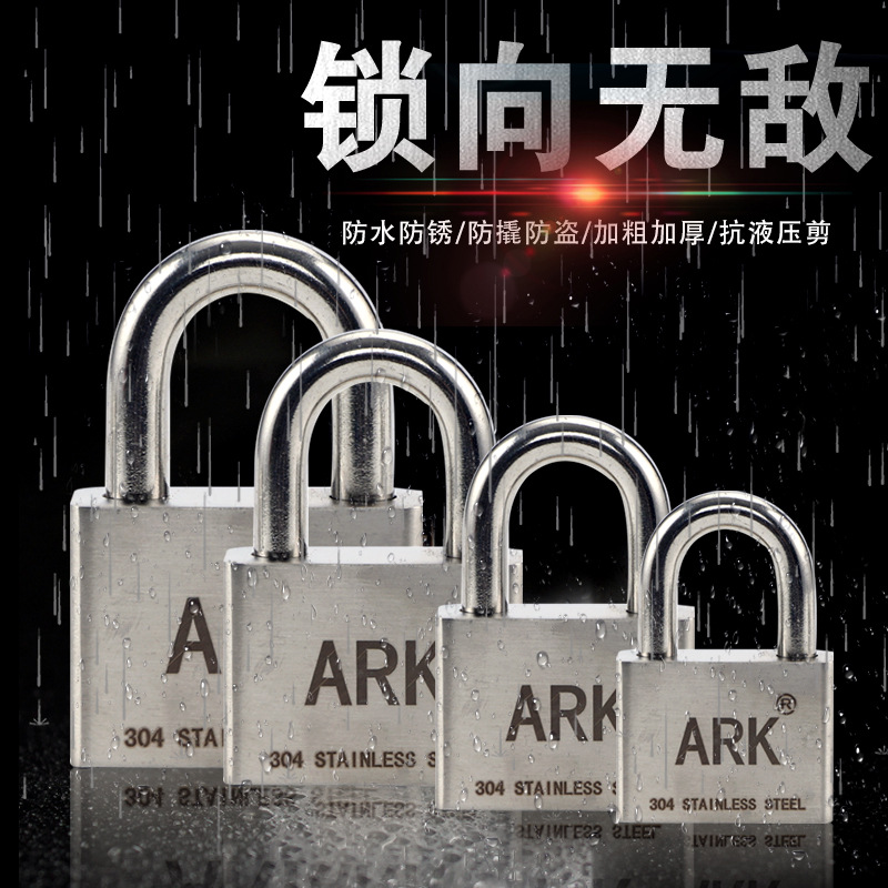 304 stainless steel Padlock River Padlock Grimlock Power lock waterproof Antirust Administration Through unlocking direct deal